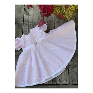 Vintage Infant Swing Dress Pink Eyelet Lace Party Formal